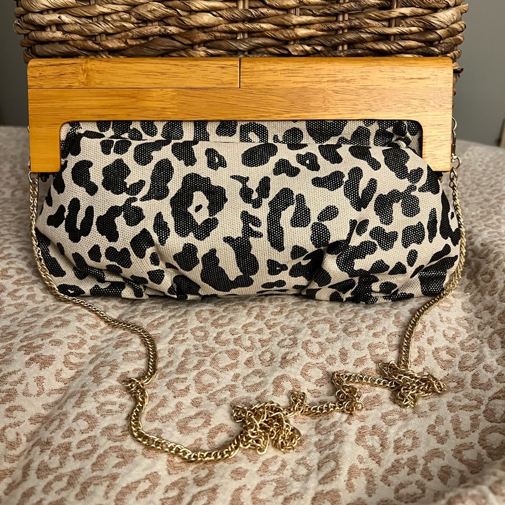 New leopard print clutch